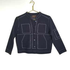 KERISMA white contrast stitch knit bolero jacket